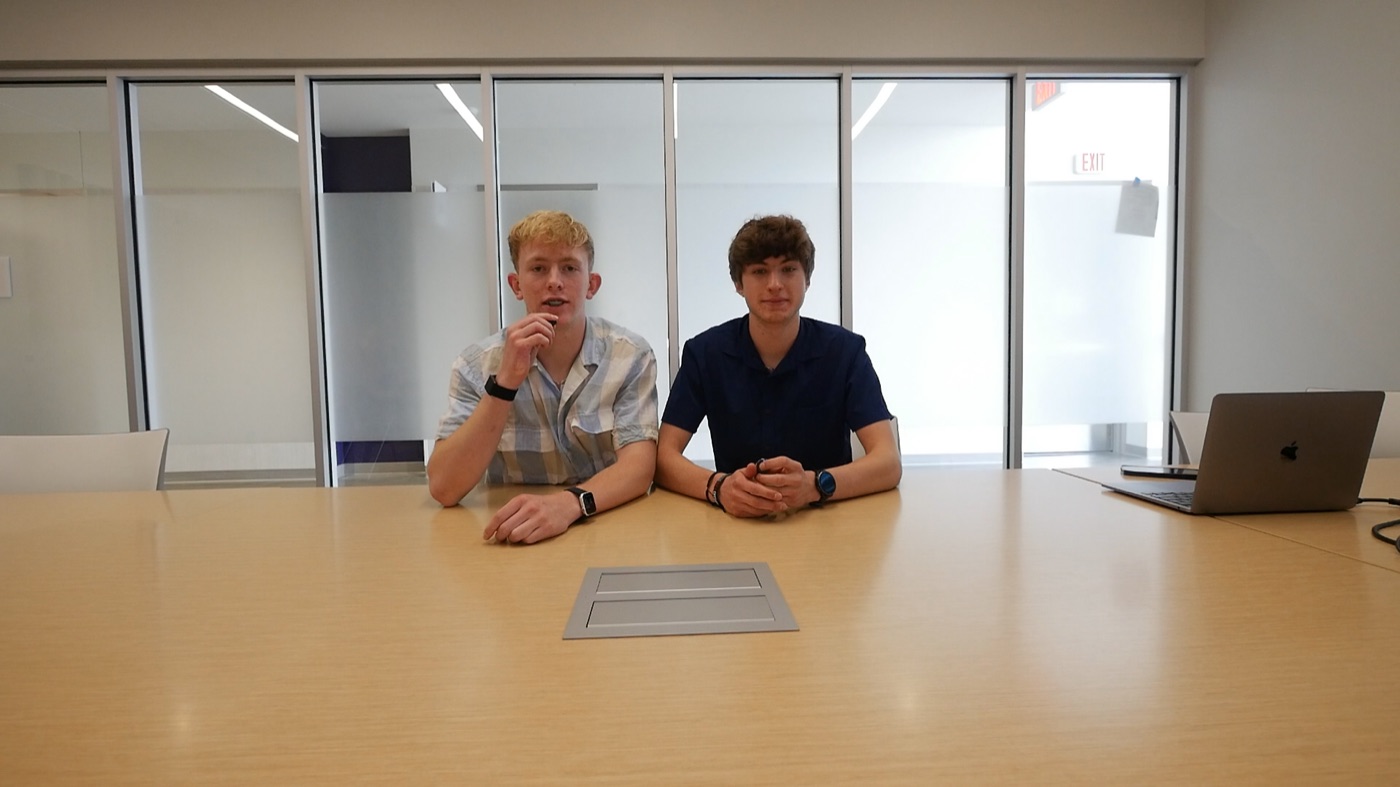 Owen Lencki and Liam Bloedow, the co-founders of Vaelro in Waupaca, WI, talking through a project