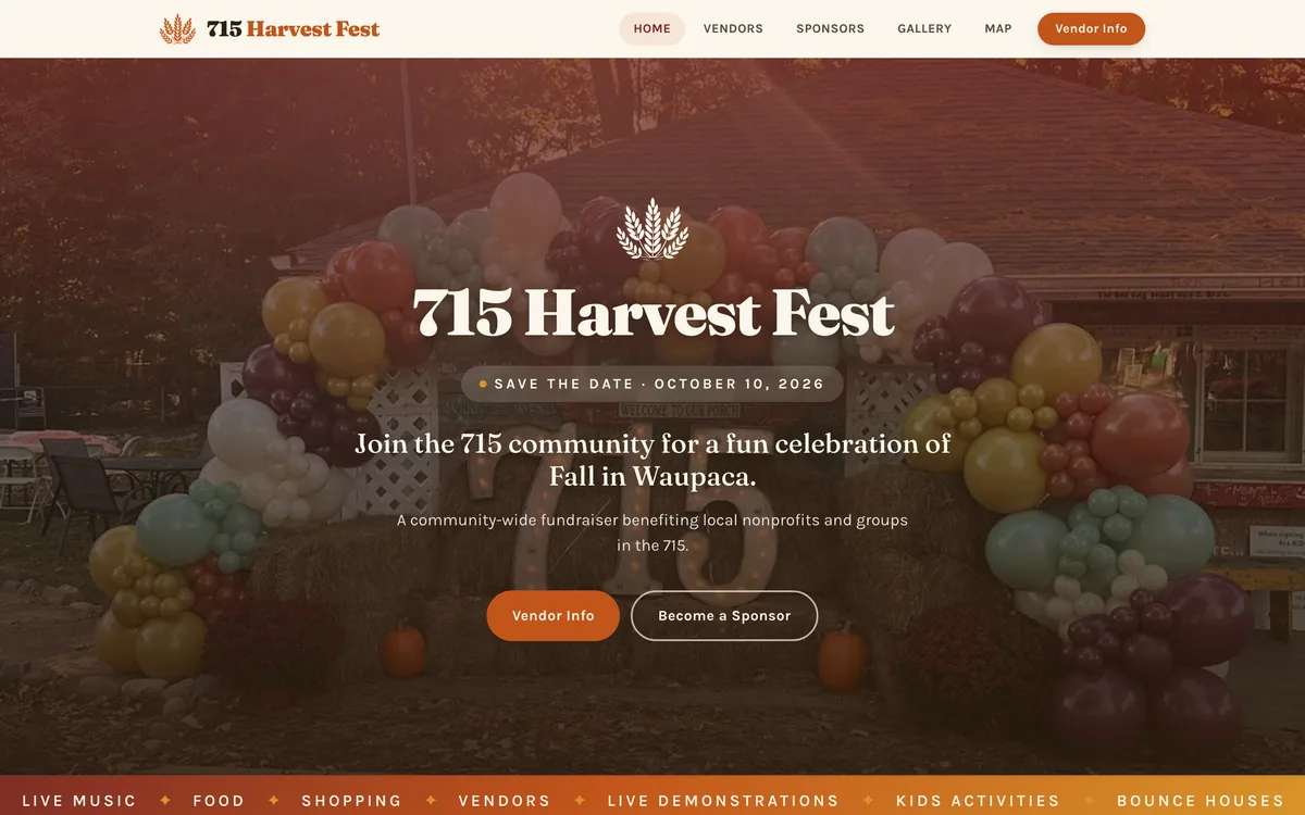 The 715 Harvest Fest website